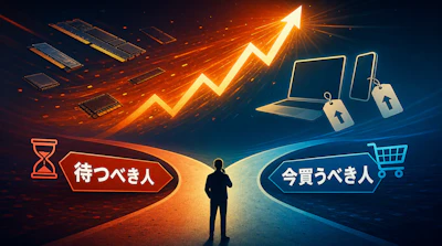 メモリ高騰でPC・スマホはいつ買う？2026年の買い時を四半期データで判断