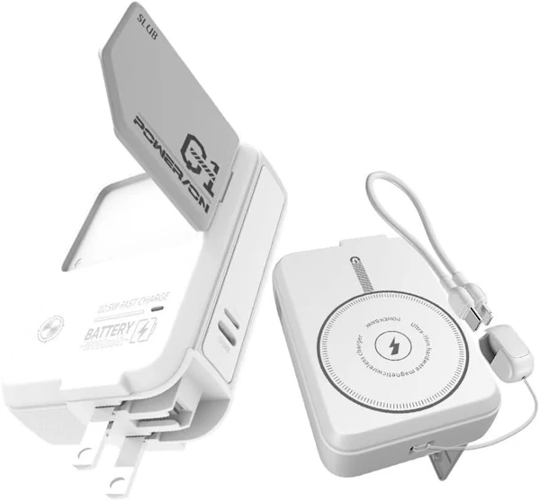 明誠 モバイルバッテリー 10000mAh MagSafe対応 コンセント一体型