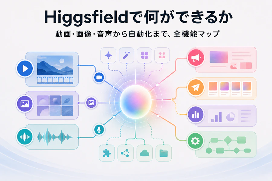 【2026年7月版】Higgsfieldで何ができるか徹底解説|動画・画像・音声からMCP自動化まで全機能マップ