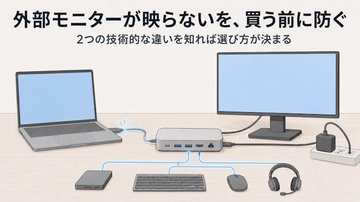 ドッキングステーションで外部モニターが映らない｜Mac相性問題が起きない選び方