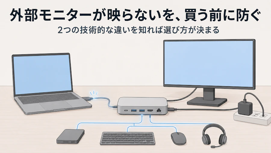 ドッキングステーションで外部モニターが映らない｜Mac相性問題が起きない選び方
