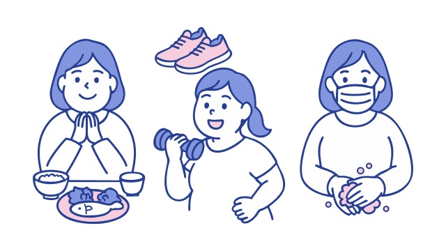クッシング病で気をつけることを説明する図です