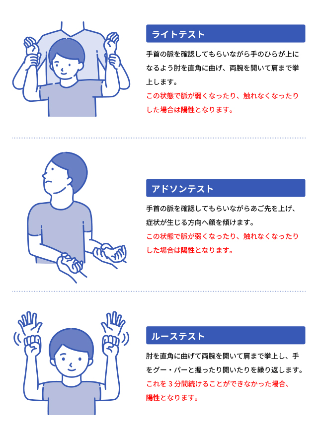 胸郭出口症候群の診断にはどのようなテストを行いますか？ ｜胸郭出口症候群