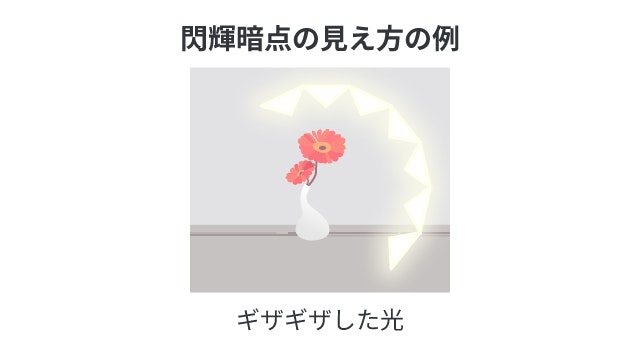 閃輝暗点の見え方を説明する図です