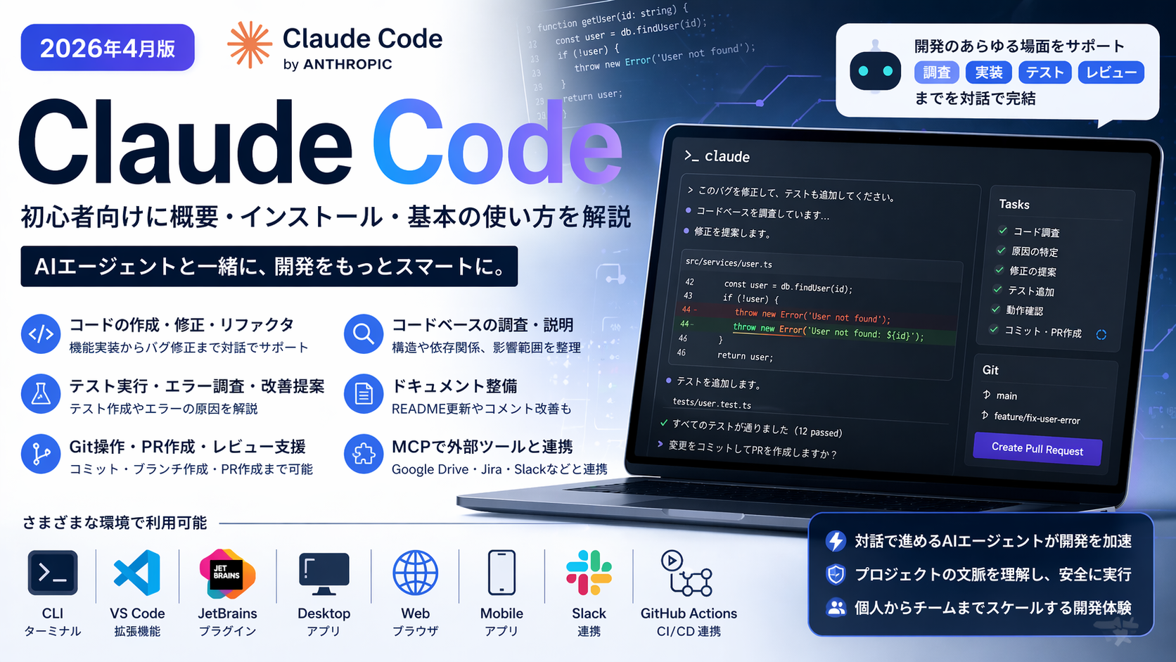 Claude Codeとは？初心者向けに概要・インストール・基本の使い方を解説【2026年4月版】