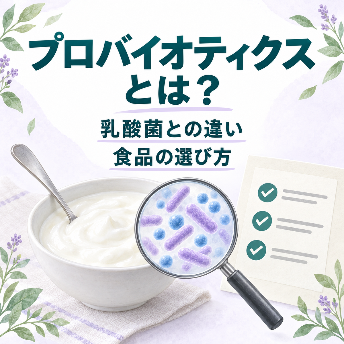 プロバイオティクスとは？乳酸菌・プレバイオティクスとの違いと食品の選び方