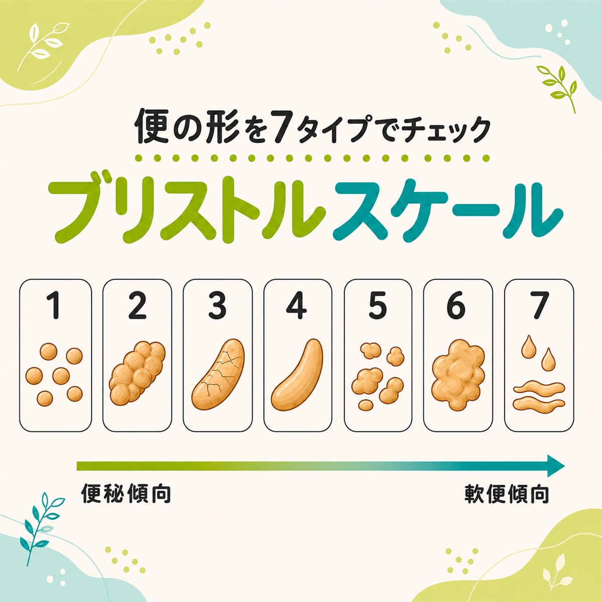ブリストルスケールとは？便の形7タイプと理想の便・受診目安を解説
