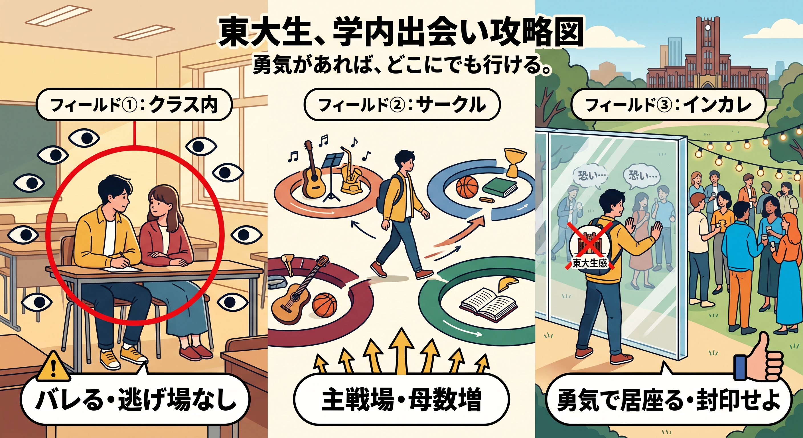 東大生はどこで恋人と出会うのか【学内編】〜クラス・サークル・インカレ徹底比較〜