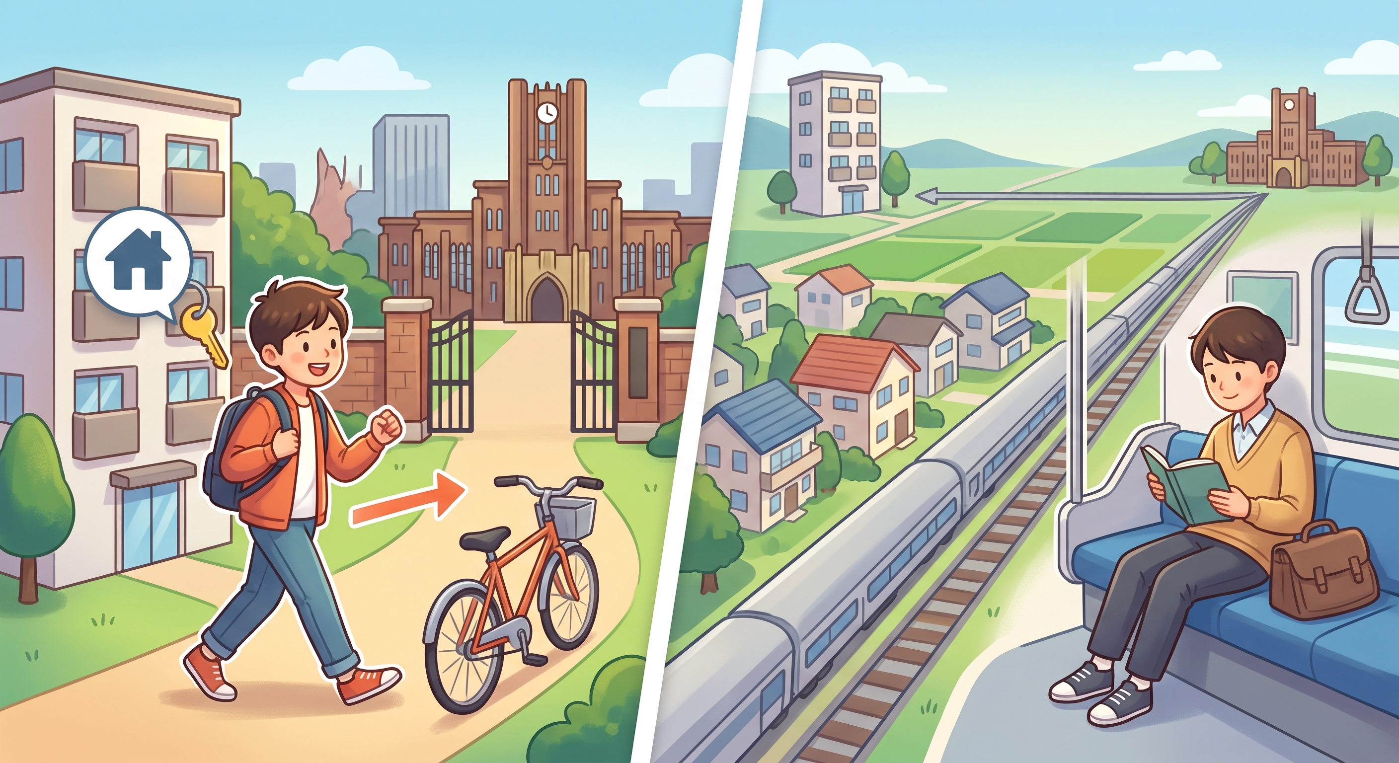一人暮らしは大学の近くと遠く、どっちに住むべき？