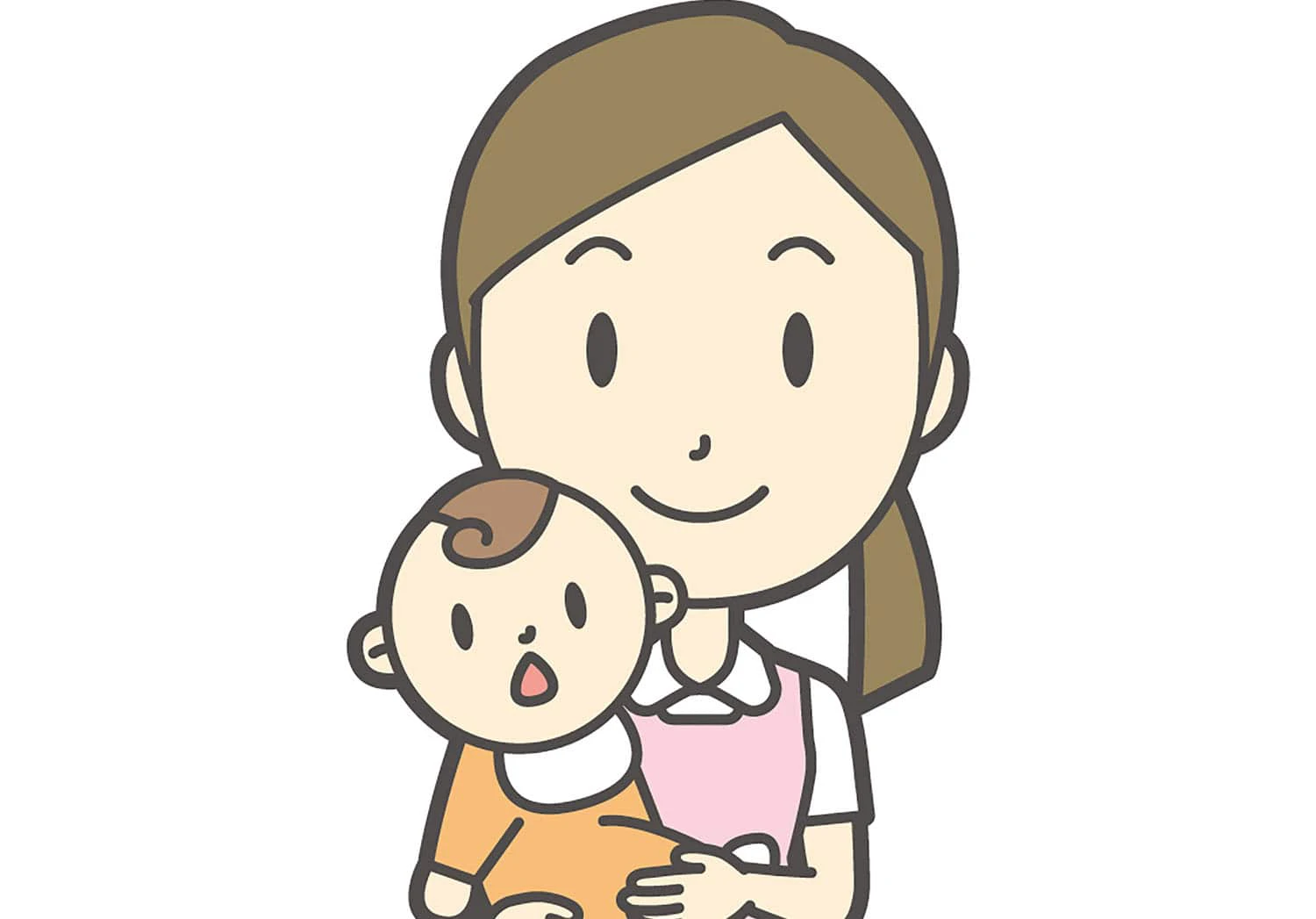 赤ちゃんを抱える女性のイラスト