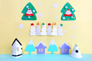 クリスマスの森の壁面