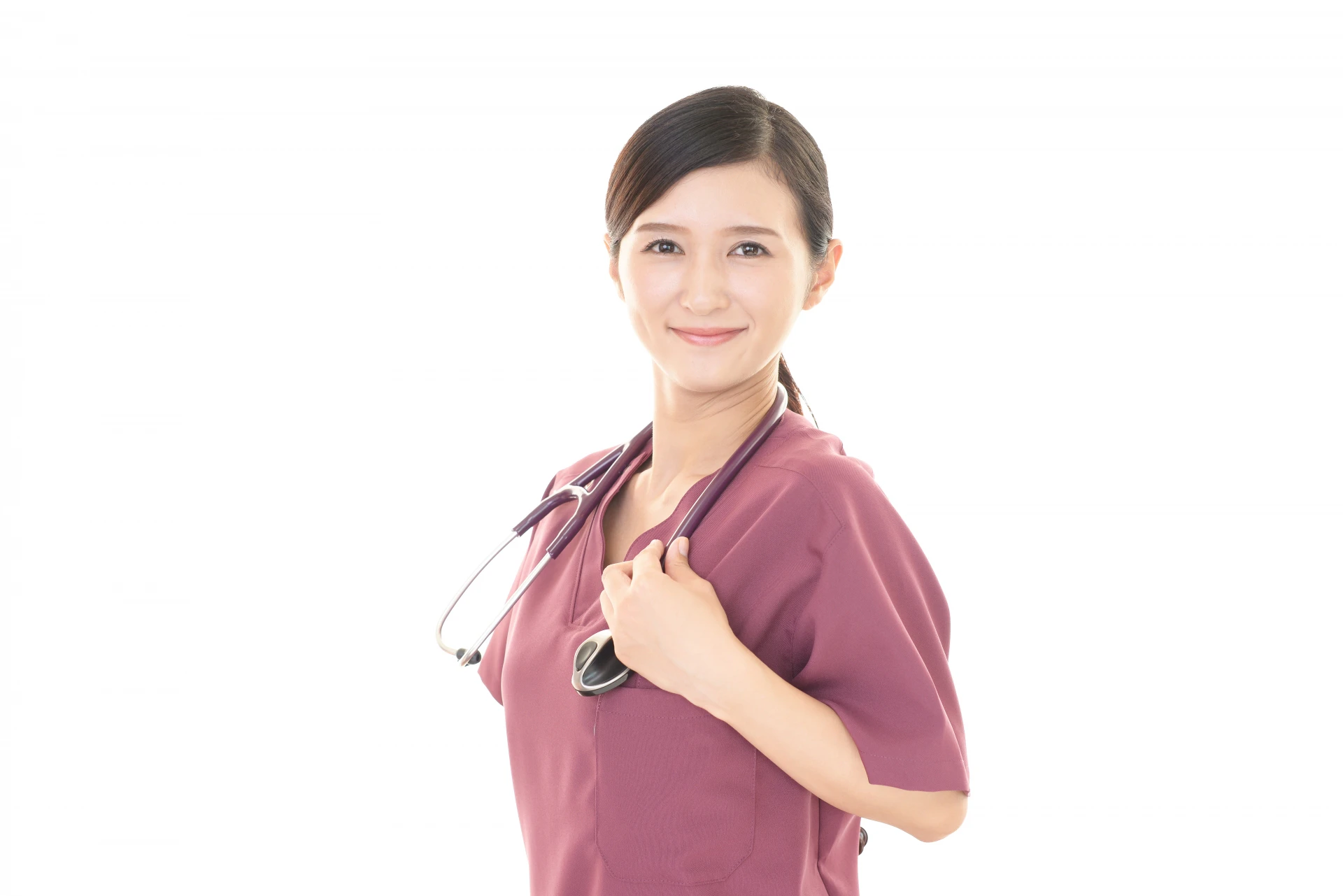 笑顔でポーズをとる看護師さん