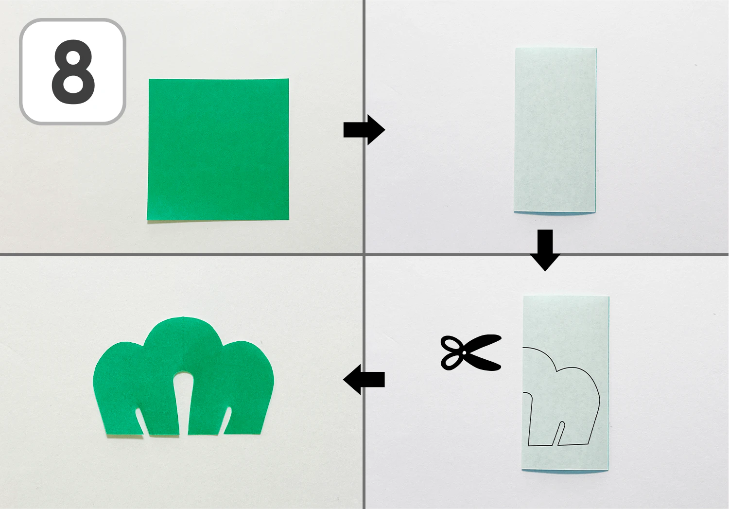 お正月の切り紙の製作手順8