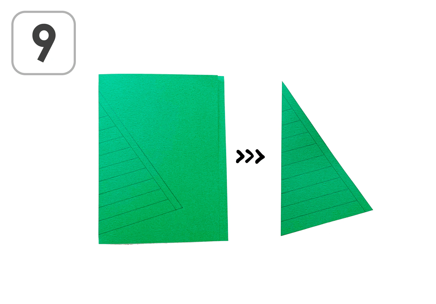 切り紙ツリーと雪の結晶の製作手順9