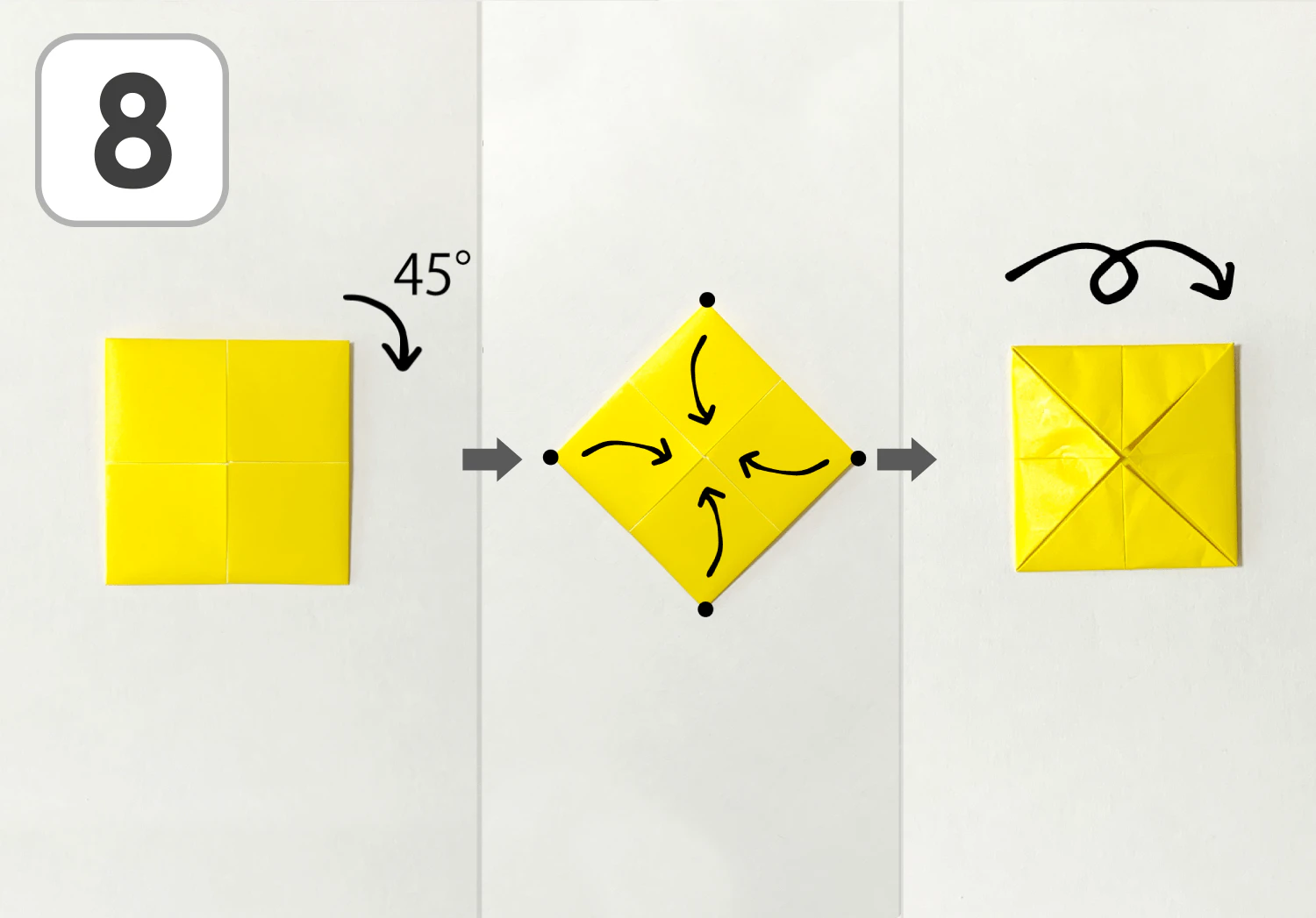 3枚で作るこまの作り方8