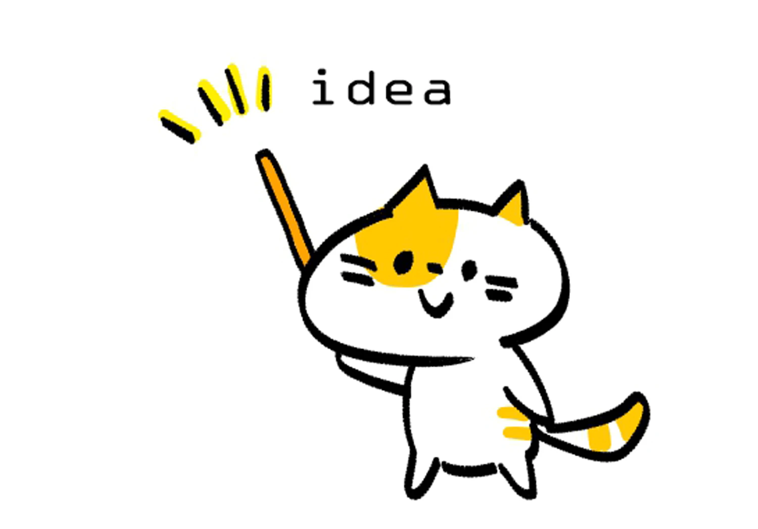 指し棒を持ったネコ