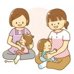 子どもと遊ぶ保育士