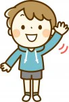 手を振る男の子