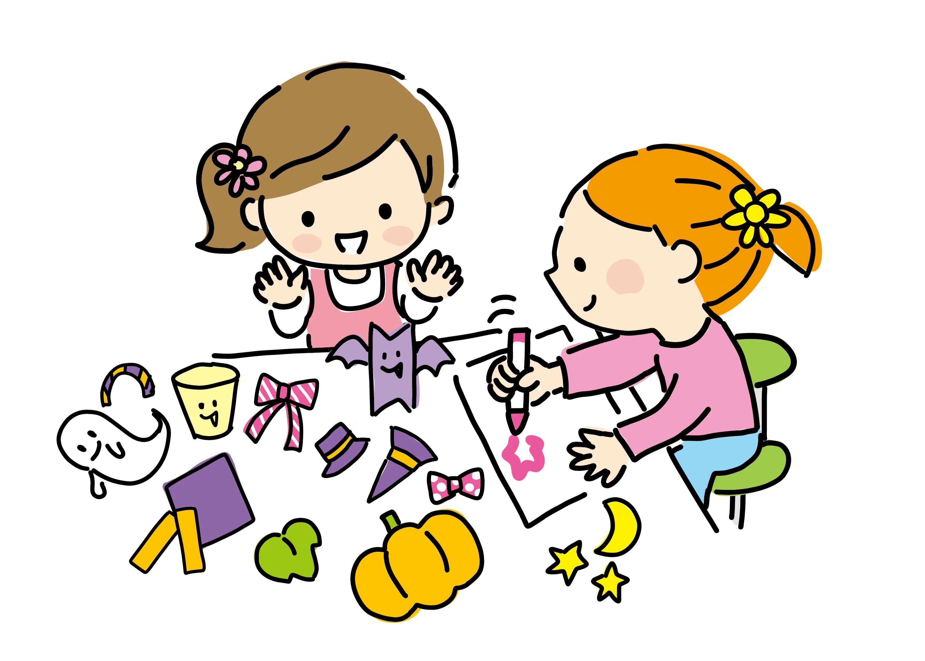 製作する子ども達