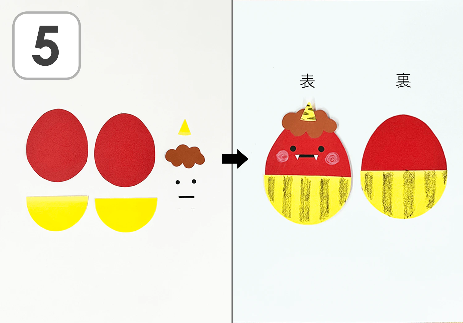 鬼のでんでん太鼓の製作手順5