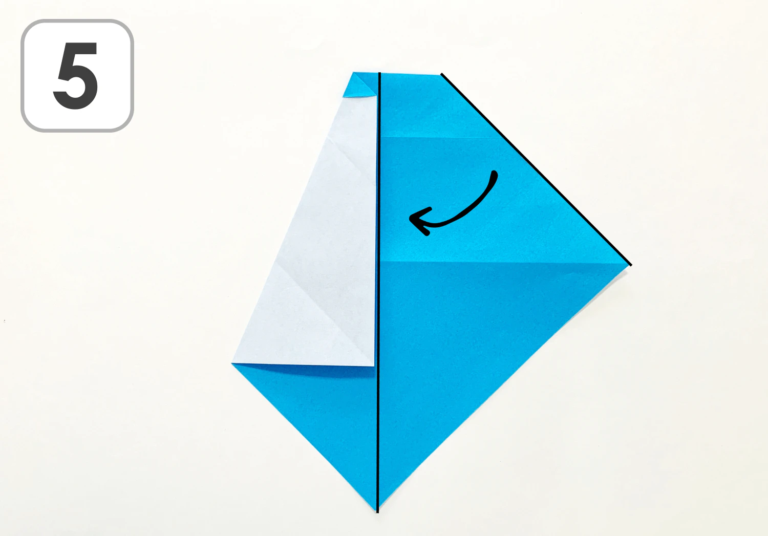 折り紙による雪だるまの製作手順5