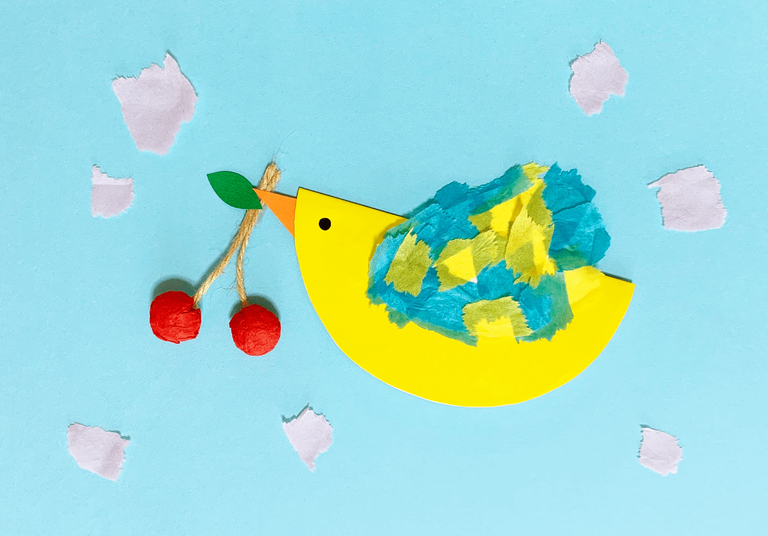 さくらんぼと小鳥の製作