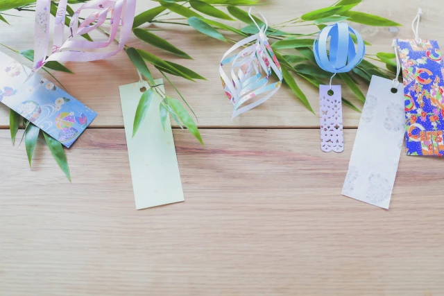 七夕飾りや短冊