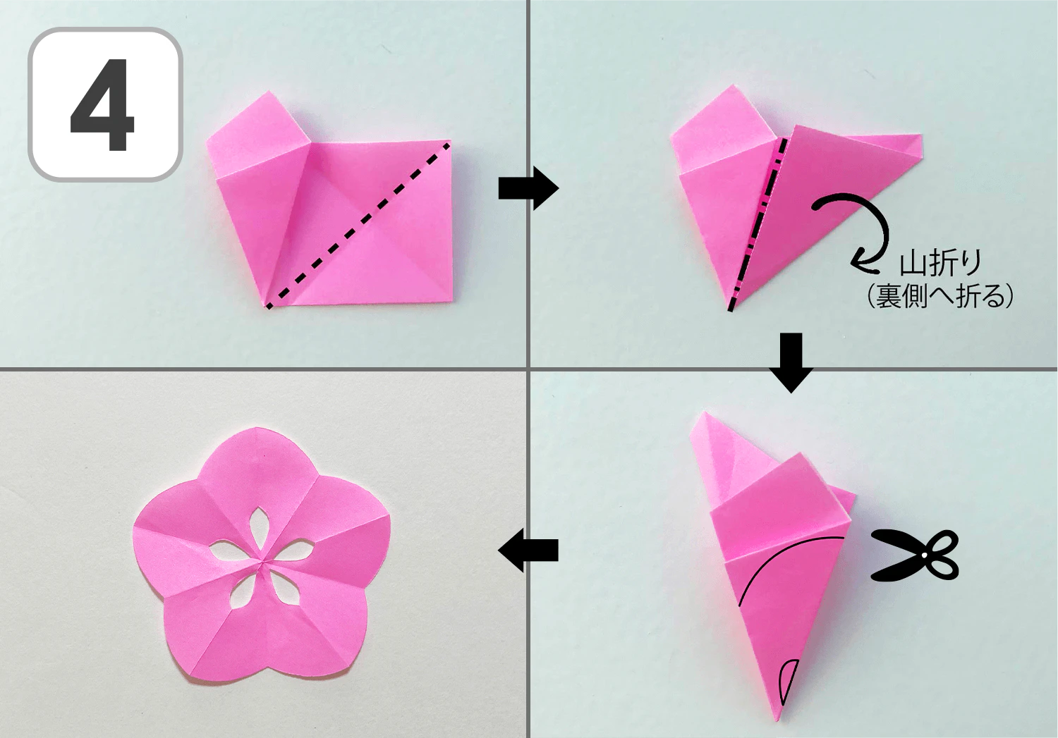 お正月の切り紙の製作手順4