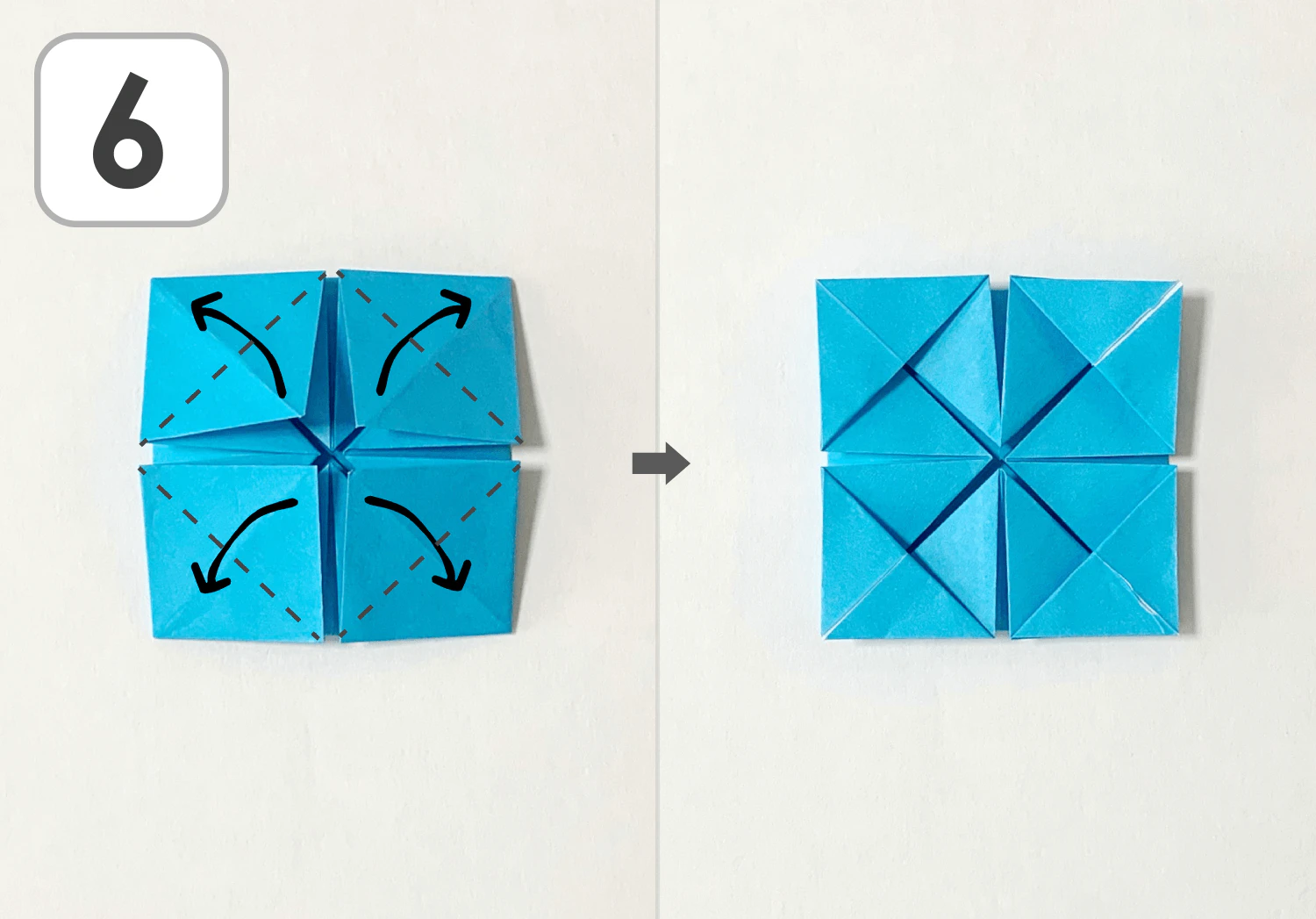 2枚で作るこまの作り方6