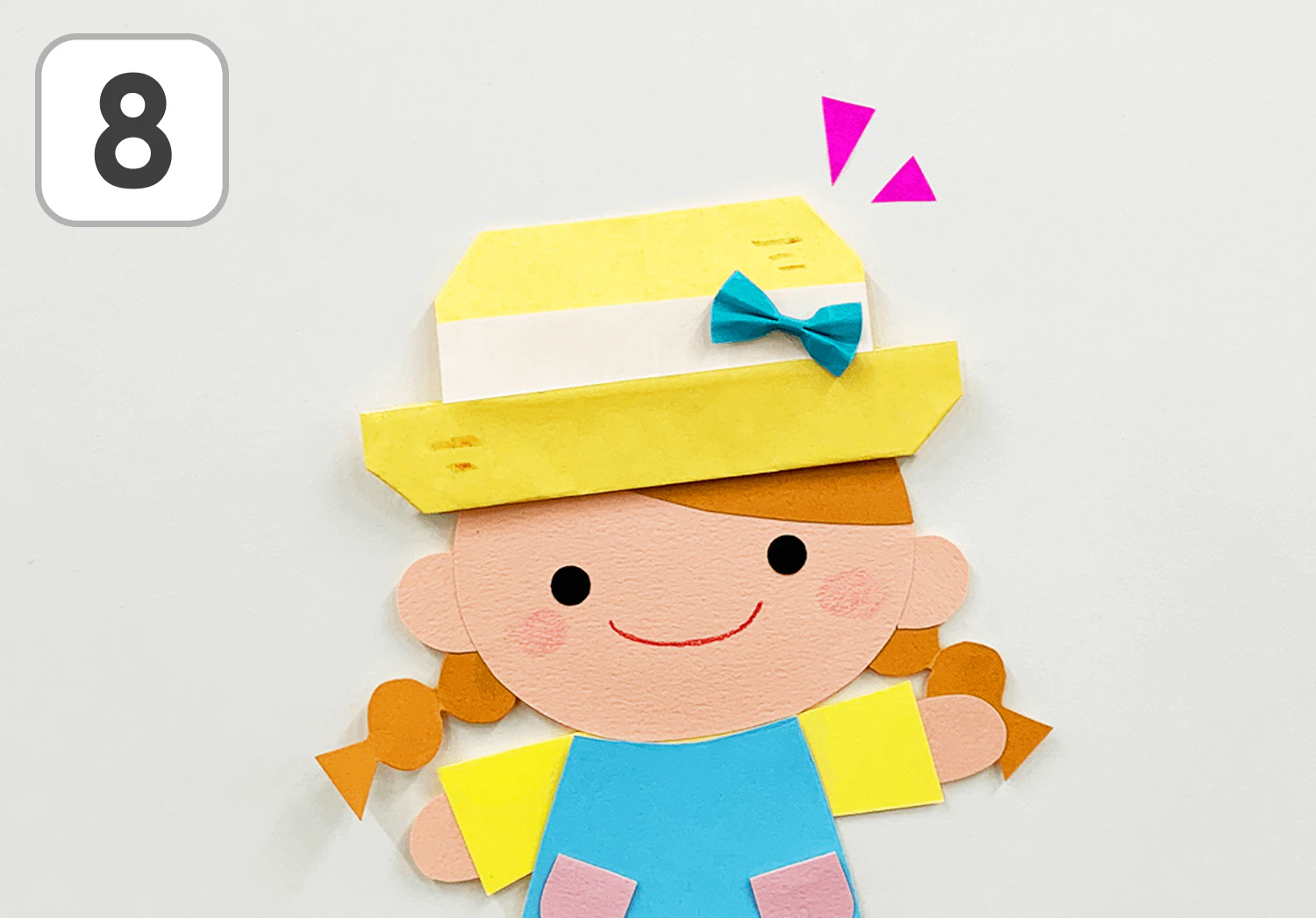 麦わら帽子の折り方8