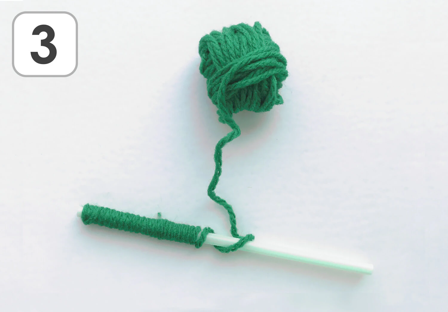 毛糸とストローの星飾りの製作手順3