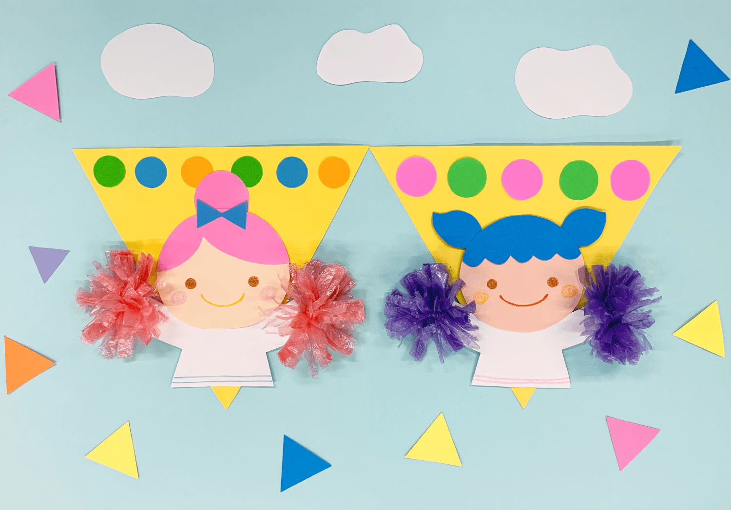 製作「ポンポンの立体万国旗」