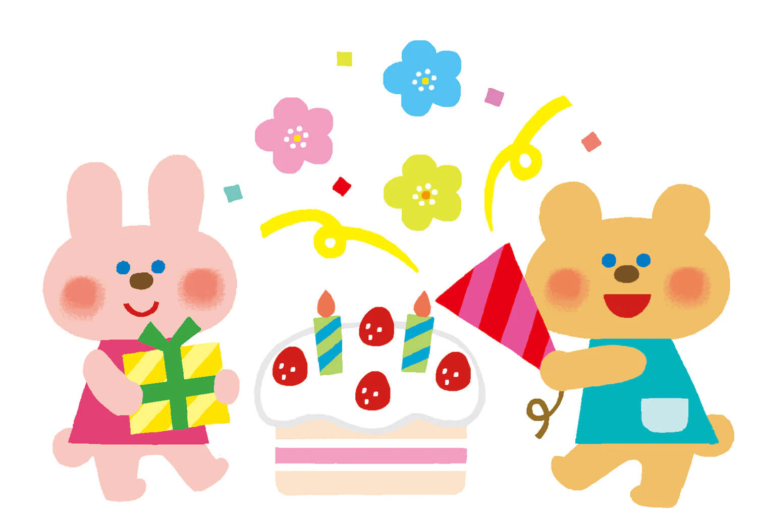 誕生日のうさぎとくま