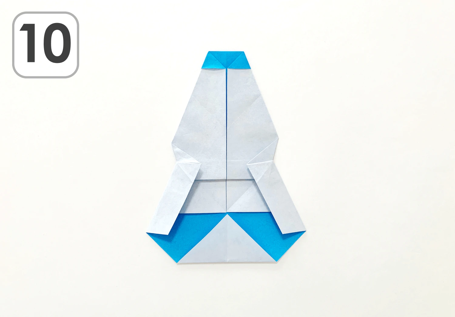 折り紙による雪だるまの製作手順10