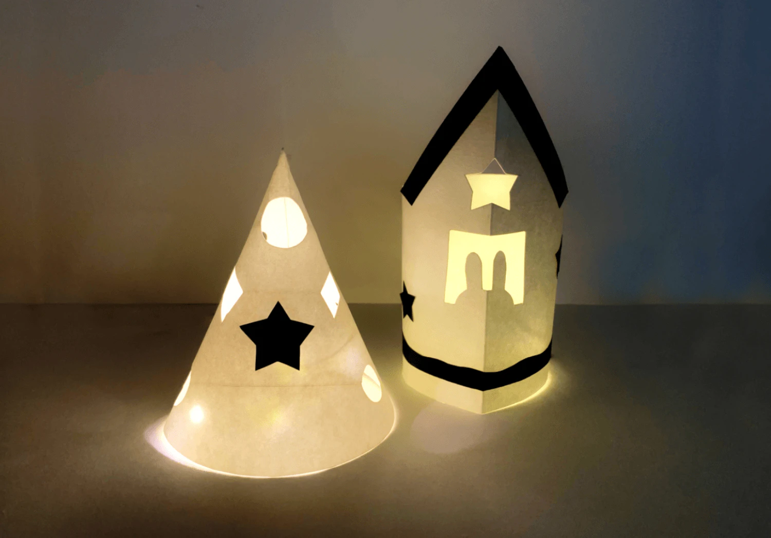 製作クリスマスツリーとお家のランタン