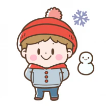 雪遊びの男の子