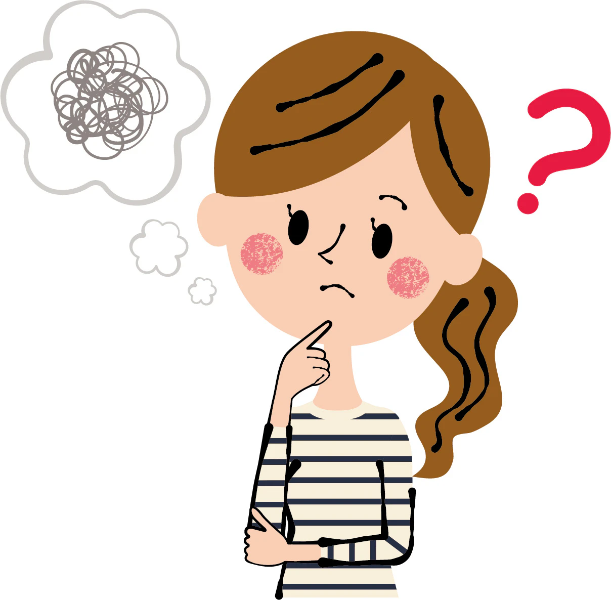 疑問を持つ女性