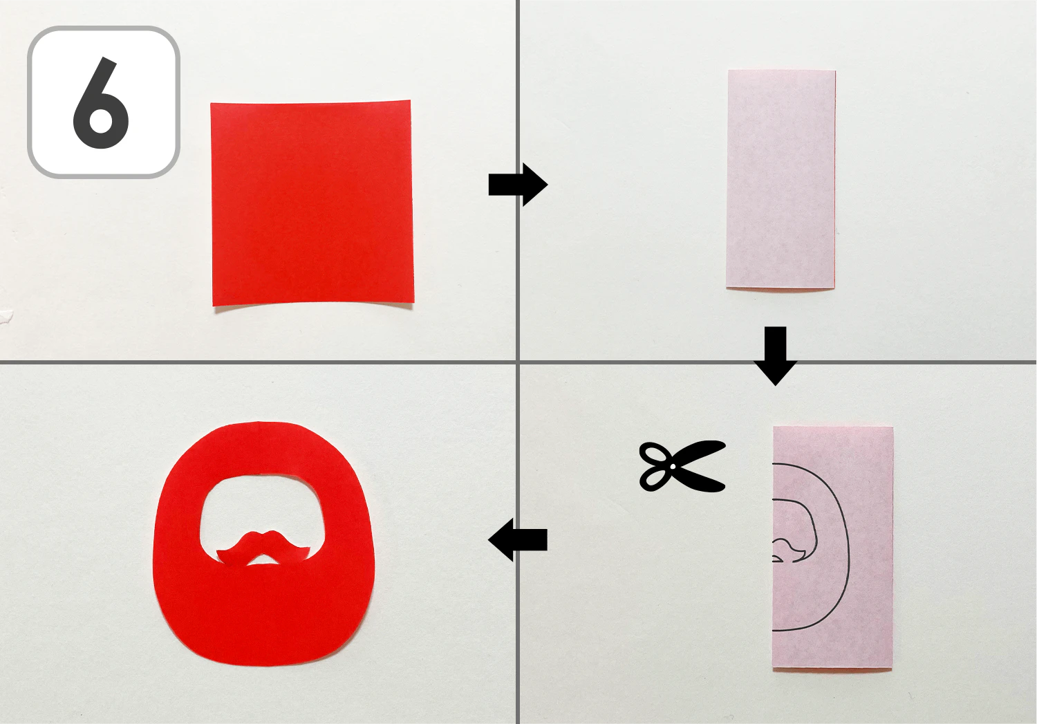 お正月の切り紙の製作手順6