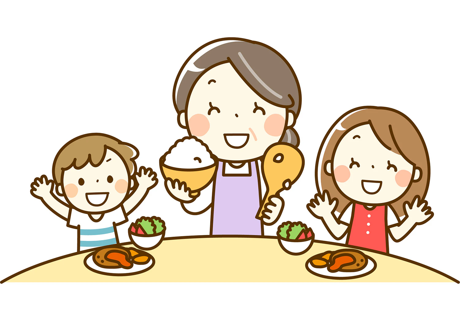 楽しそうに食事をする子どもたち