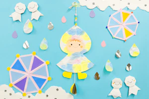 楽しい雨の日の壁面