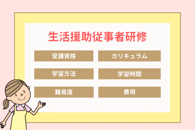 生活援助従事者研修の概要(受講資格、カリキュラム、学習方法、学習時間、難易度、費用)