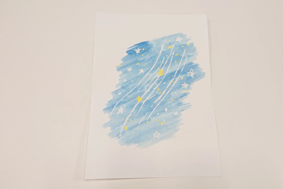 はじき絵の天の川製作過程2