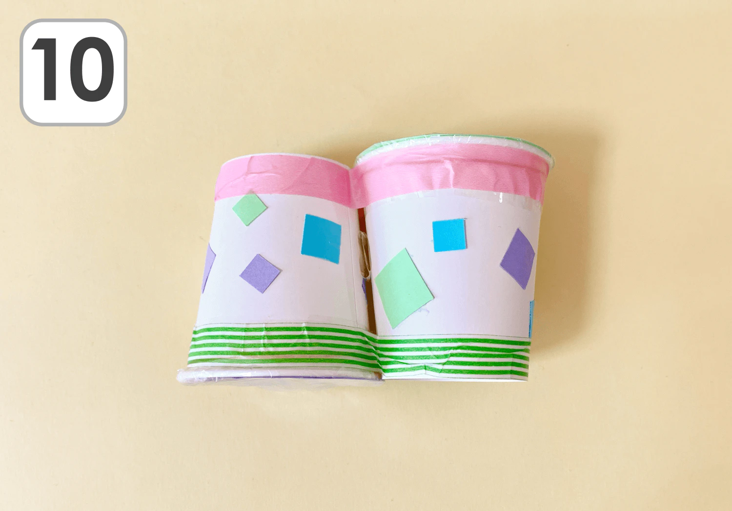 紙コップ太鼓の製作手順10