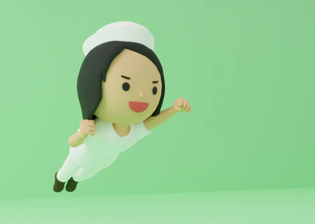 飛び出す看護師さんの人形