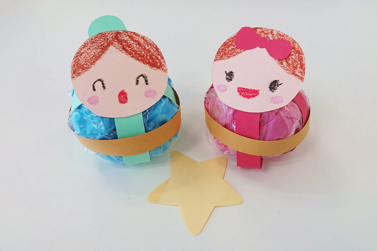 お花紙の織姫＆彦星製作例