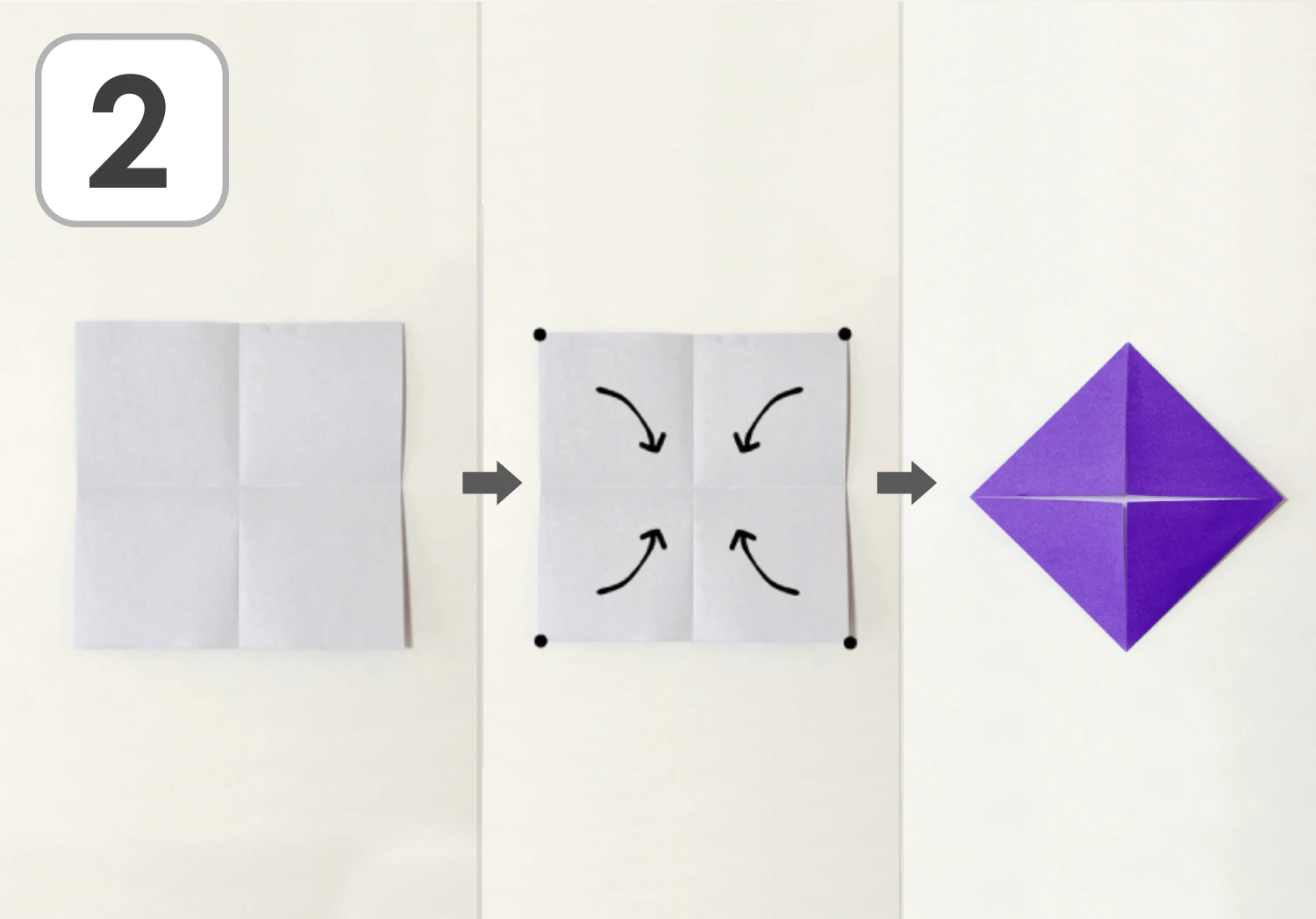 3枚で作るこまの作り方2