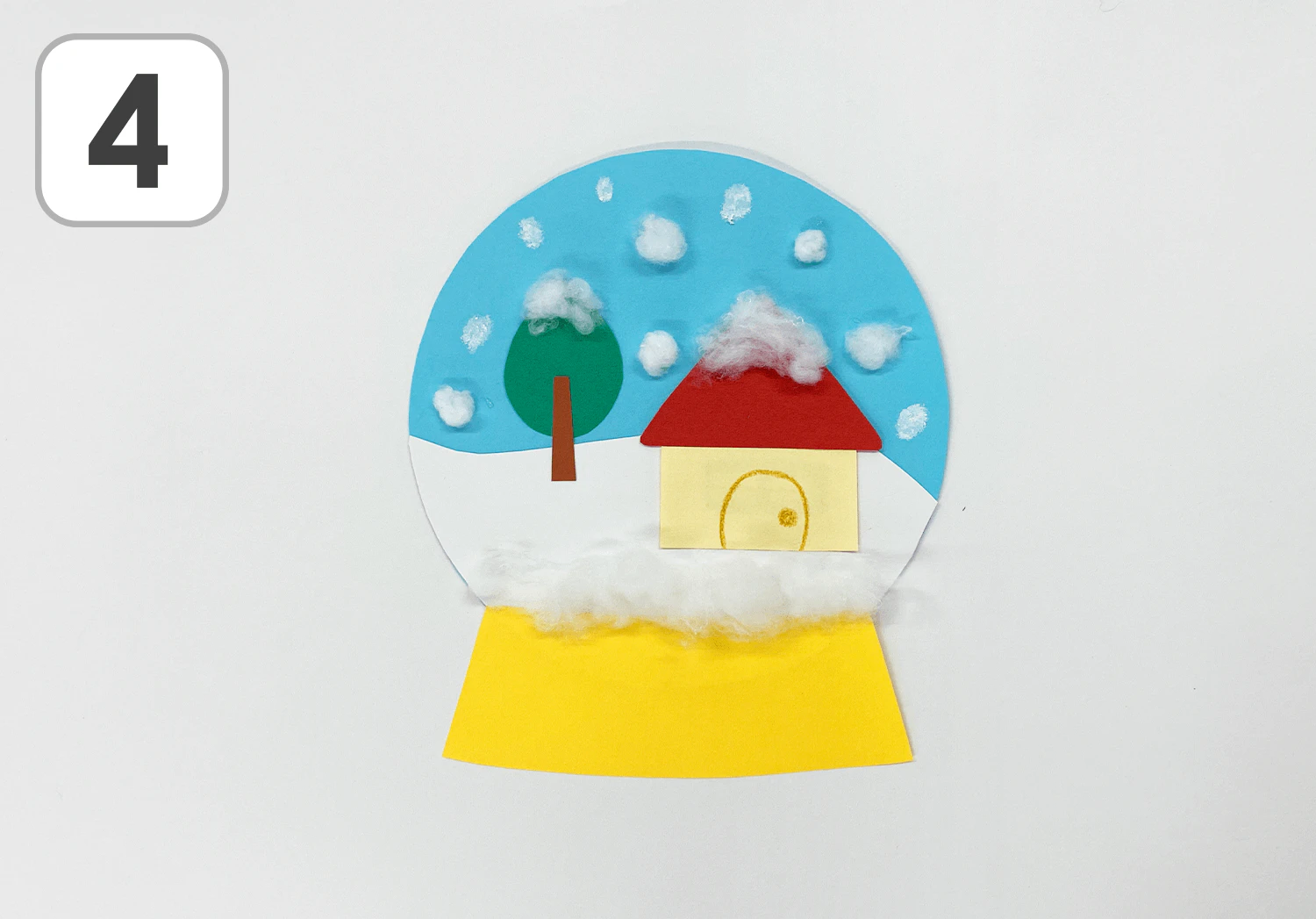 ふわふわ綿のスノードームの製作手順4