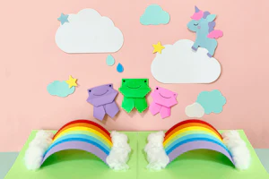 雨上がりの虹の壁面