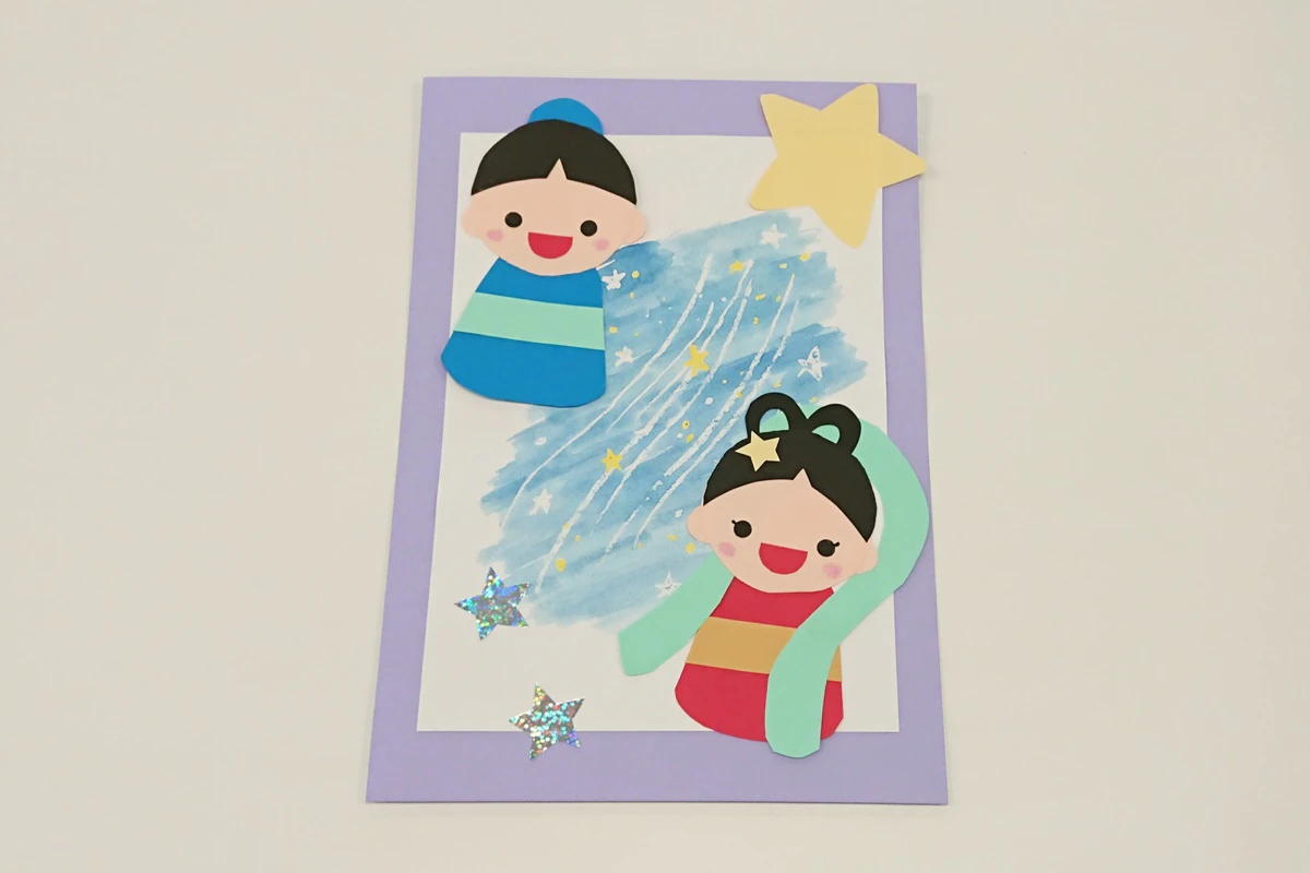 はじき絵の天の川製作例