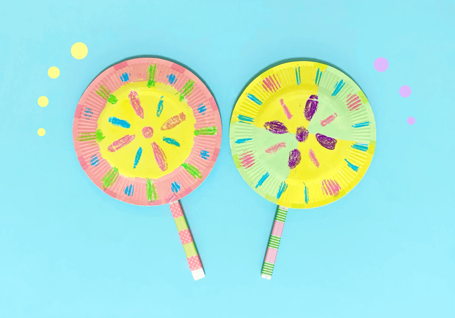 花火と紙皿うちわの制作